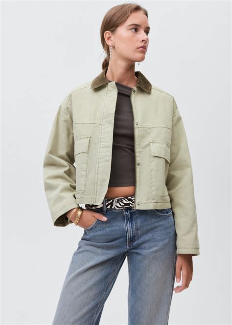 Denim jacket with contrast collar - Teen | MANGO USA