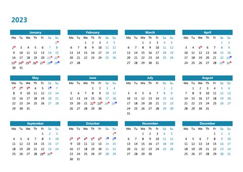 萬年單月行事曆