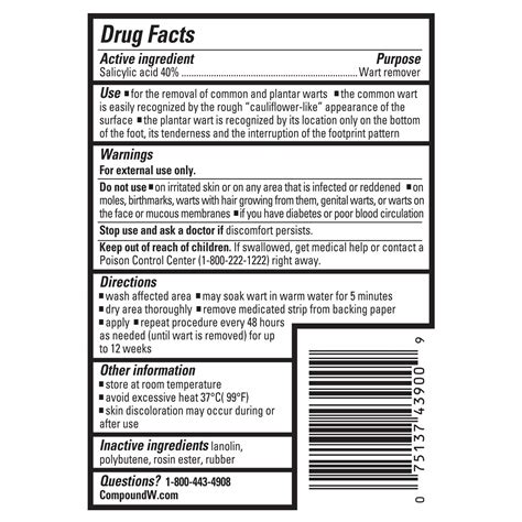 Compound W Maximum Strength One Step Invisible Wart Remover Strips, 14 ...