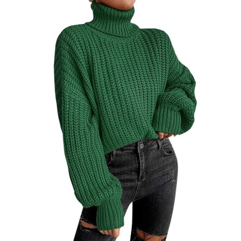 Yoodem Sweaters for Women Turtle Neck Sweaters for Woman Winter Women's ...