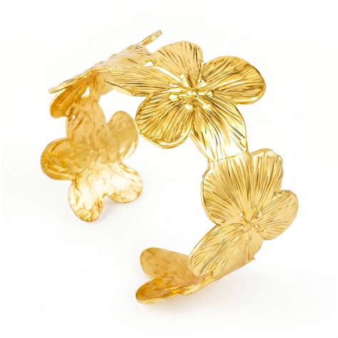 PRAO Bracelet Anti-Tarnish Golden Flower (Adjustable Size)