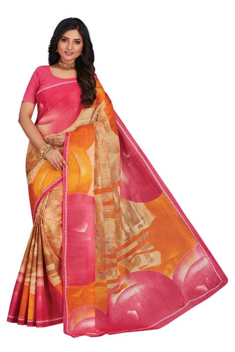 Buy SHANVIKA Women's Pure Cotton Contemporary Print Saree With Blouse ...