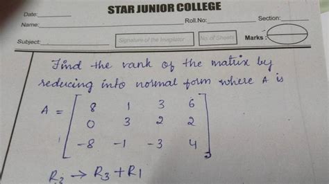 Image result for Rank of Matrix Normal Form 4 4 Engineering