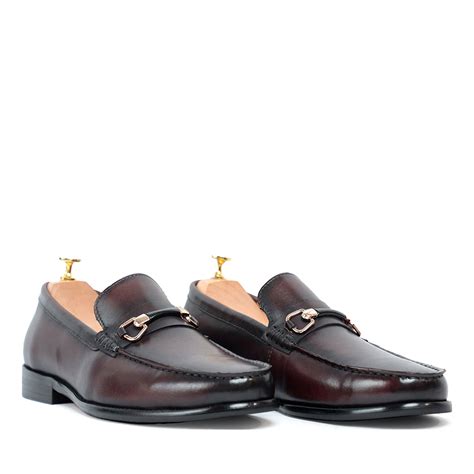 Glen Horse Bit Coffee Slip On Loafers