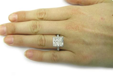 6.14 Carat GIA Cert Radiant Diamond Platinum Engagement Ring For Sale ...