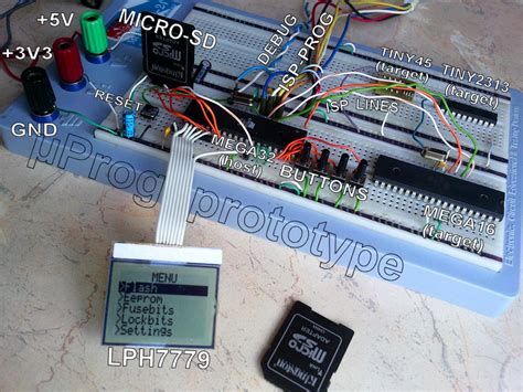 uProg - small, fast, portable AVR programmer with SD