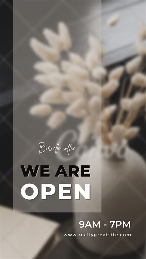 Minimal We Are Open Store Instagram Story