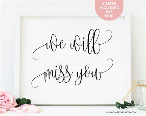 We Will Miss You Card Printable