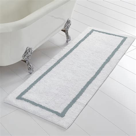 Modern Threads Reversible Contrast Stripe Bath Runner Silver 5CNRUNBE ...