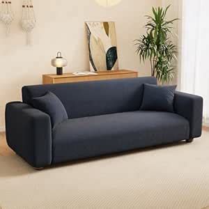 Lukzer 5 Seater Sofa Cover - Pastel Marine Blue Curved Diamond Pattern ...