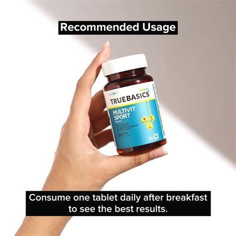 Buy TRUEBASICS MULTIVIT SPORT ONE DAILY, MULTIVITAMIN FOR SPORTS, 90 ...
