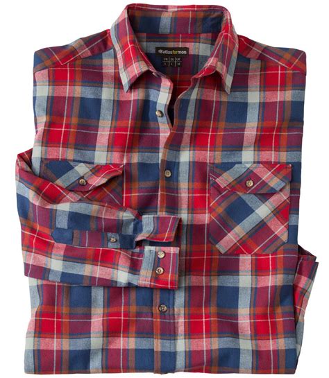 Men's Red & Blue Checked Flannel Shirt | Atlas For Men