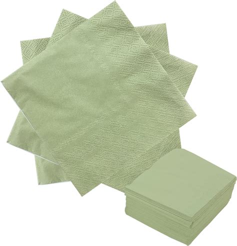 Amazon.com: Spiareal 100 Pieces Sage Green Paper Cocktail Napkins ...