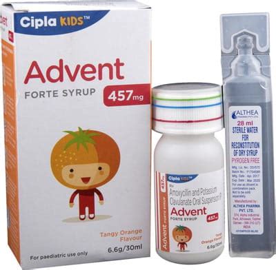 Advent Forte 457mg Tangy Orange Flavour Bottle Of 30ml Dry Syrup: Uses ...