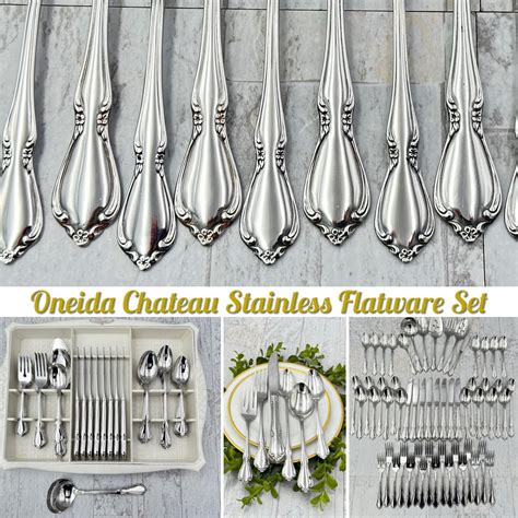 Oneida Flatware set, Chateau Deluxe Stainless with Silverware Tray ...
