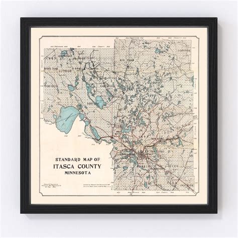 Itasca County Map 1914, Vintage Itasca County Map, Old Itasca County ...