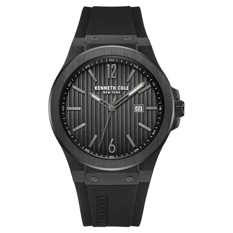 Buy Online Kenneth Cole Quartz Analog with Date Black Dial Silicone ...