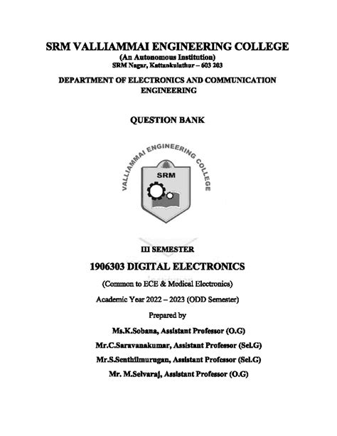 SRM model QB - useful for exam pre - SRM VALLIAMMAI ENGINEERING COLLEGE ...