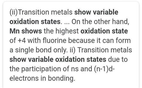 Manganese shows variable oxidation states (Mn, Z = 25) give reason ...