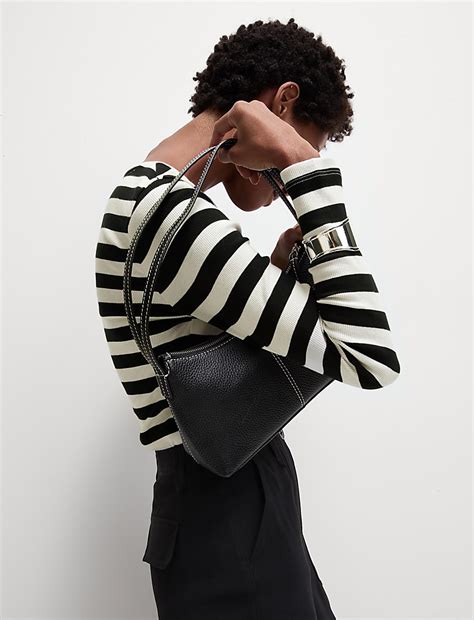 Buy Cotton Rich Striped Ribbed Top at Marks & Spencer