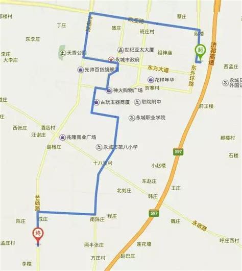 永城市1—16路最新公交路线(附导航图)