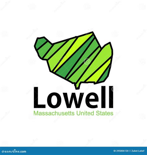 Lowell Massachusetts City United States Map Geometric Logo Stock Vector - Illustration of ...