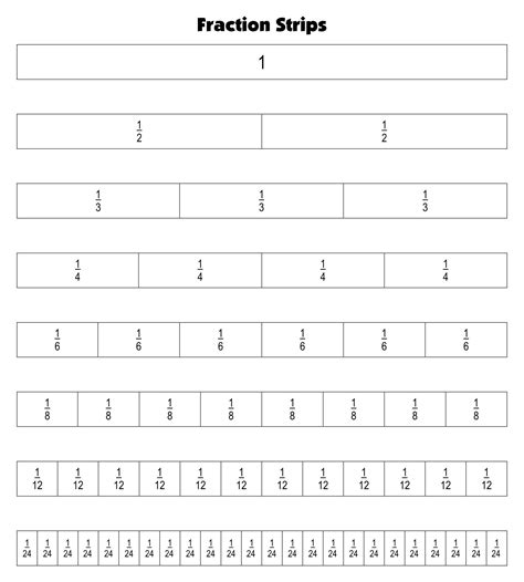 Strip Fraction Chart - 13 Free PDF Printables | Printablee | Fraction ...
