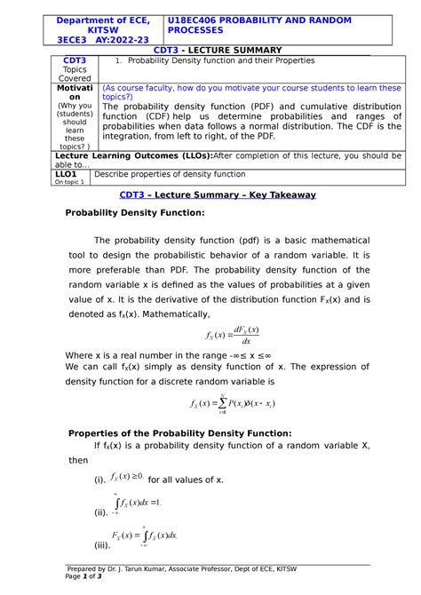 PRP CDT3 Summary 3ECE3 20 - Department of ECE, KITSW 3ECE3 AY:2022 ...