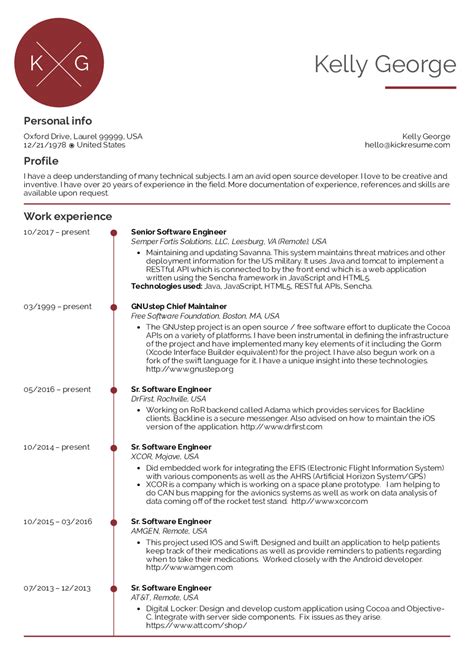 Personal Profile Examples 的图像结果