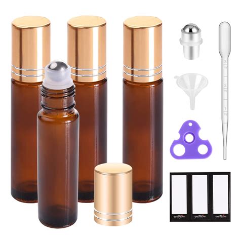 Amazon.com: PrettyCare Essential oil Roller Bottles for Oils 10ml Glass ...