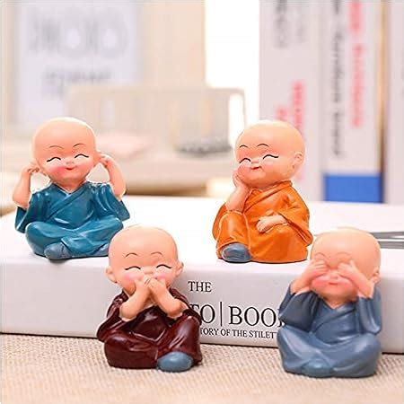 Buy Autographix Colorful 4 Monks Budhha Figurines(Resin, Multicolour ...