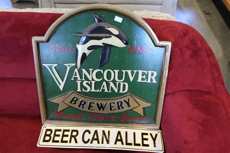 VANCOUVER ISLAND BREWERY SIGN AND BEER CAN ALLEY METAL SIGN - Big ...