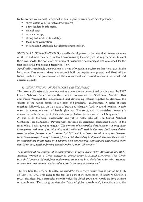 IEL Assign 2 - on sustainable development - In this lecture we are ...