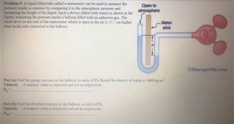 Image result for Multi-tube Manometer Pressure Problem