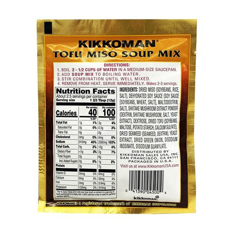 Kikkoman Tofu Miso Soup Nutrition at Caitlin Gilles blog