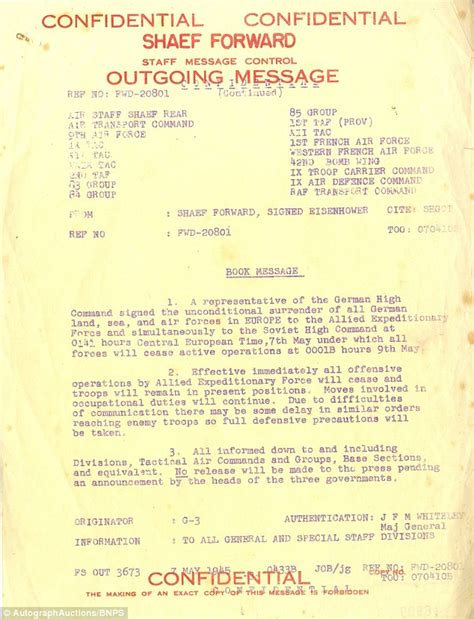 Final intelligence report from the last day of WW2 up for auction ...
