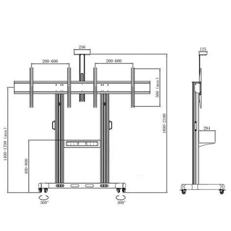 Dual Screen TV Mobile Cart, Support 40"-70" LED LCD Plasma TV's Mount ...