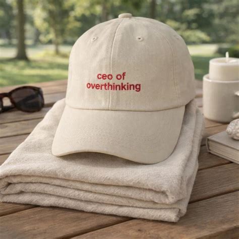 CEO of Overthinking Embroidered Dad Hat Beige Adjustable Baseball Cap Funny Quote Gift Unisex - Etsy