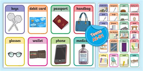 FREE Household Object Vocabulary Cards