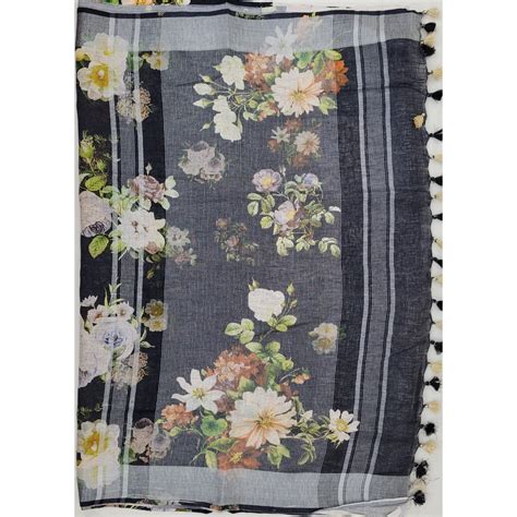 Handwoven premium digital print linen saree | Vinshika Boutique