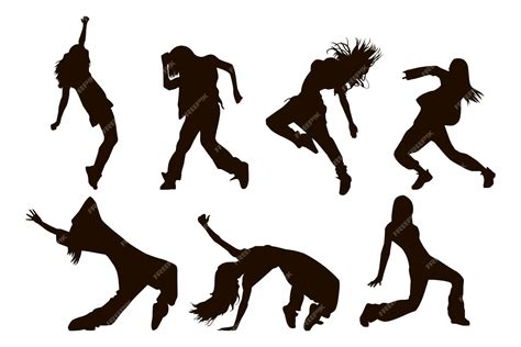 Premium Vector | Set of silhouette people dancing hip-hop. street dance. vector illustration ...
