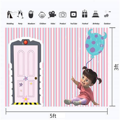 Buy JMING Monsters University Boo Backdrop 5x3 Vinyl Monsters inc Party ...