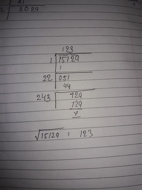how to find square root of 15129 by division method - Brainly.in