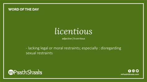 licentious | Definition of licentious - mPaathShaala