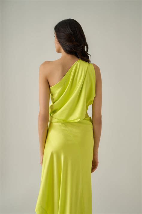 One-Shoulder Sari Top & Sari Draped Skirt Co-ord Set – No Grey Area