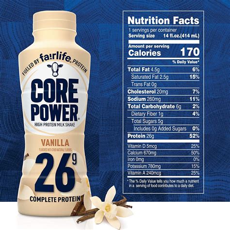 Fairlife Core Power 26g Protein Milk Shakes - Vanilla, 14 Fl Oz (Pack ...