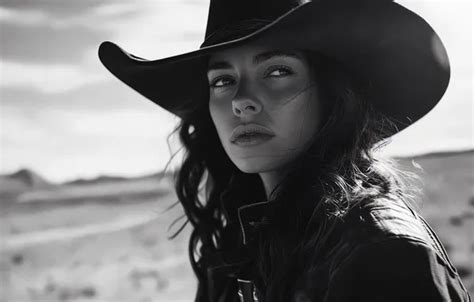 Wallpaper girl, hat, eyes, cowgirl, ai art for mobile and desktop ...