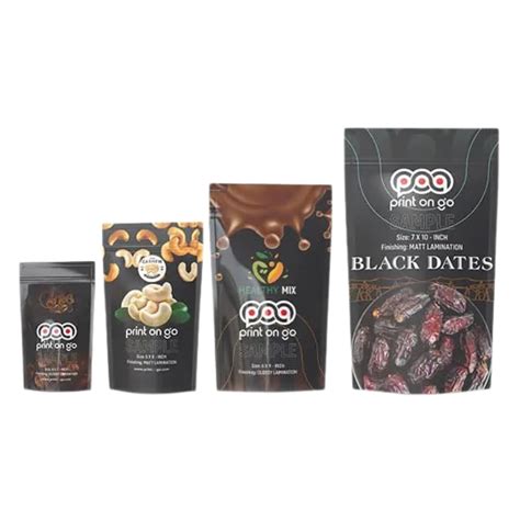 Digital Printed StandUp Pouch Sample Kit (Labelled) | Includes Single ...
