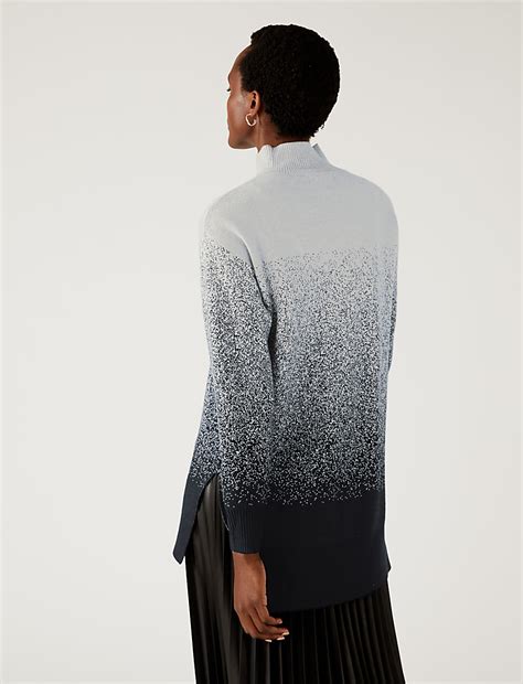 Soft Touch Ombre Funnel Neck Jumper