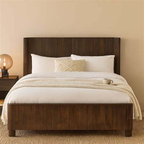 Reed Mango Wood Queen Bed With Storage